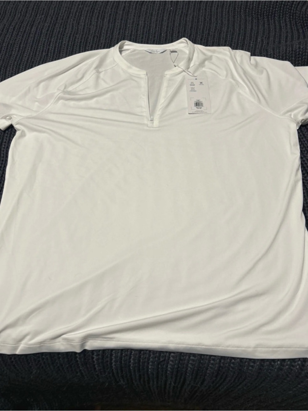 Lady Hagen White Short-Sleeve Performance Henley Tee